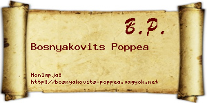 Bosnyakovits Poppea névjegykártya